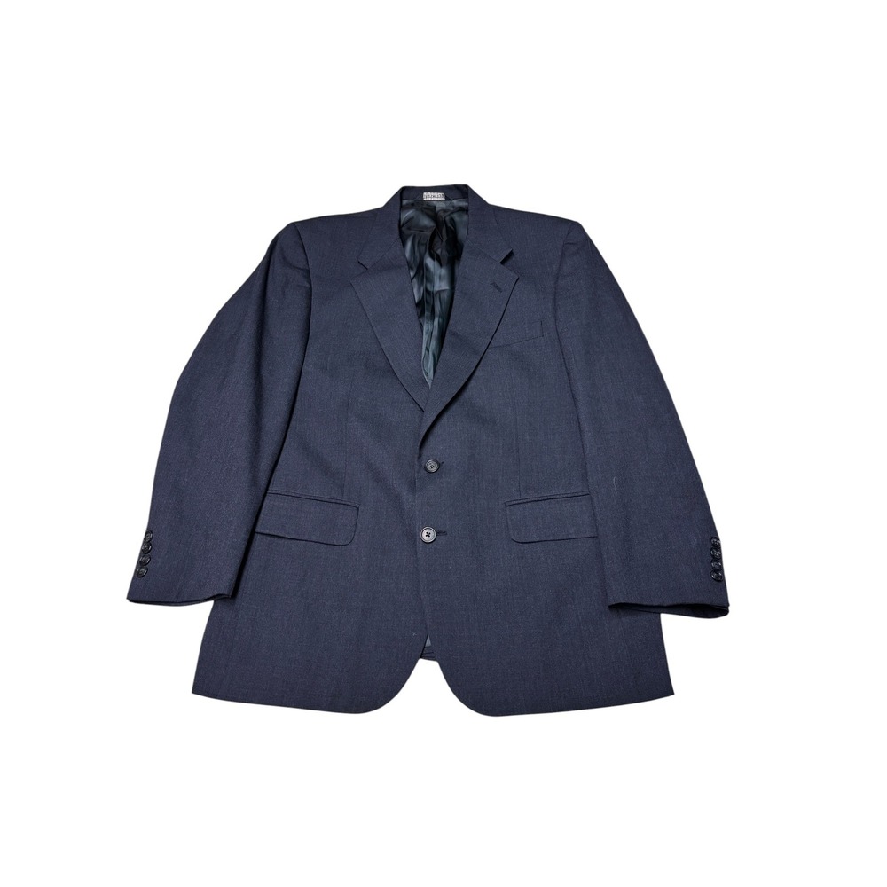 Burberrys Vintage Mens Navy Blue 100% Pure Wool 2 Button Suit Jacket 44R